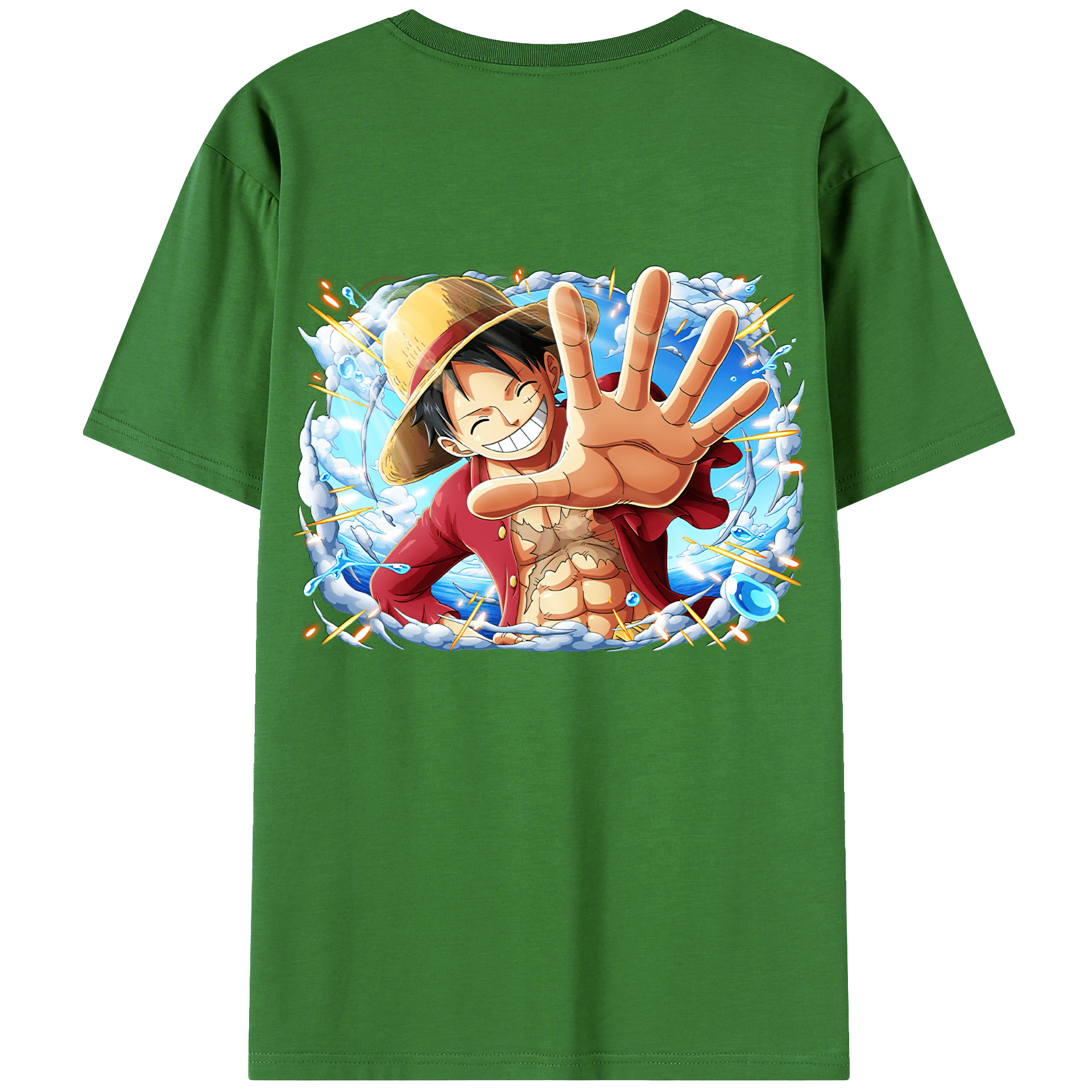 ワンピース モンキー・D・ルフィ ONE PIECE Monkey D. Luffy レディース半袖Tシャツ(バックプリント)